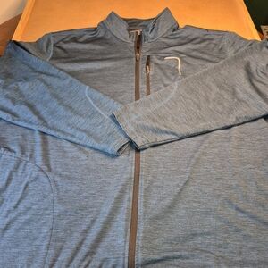 Roundtree & Yorke Heathered Blue Full-Zip Shirt Jacket 3296/394